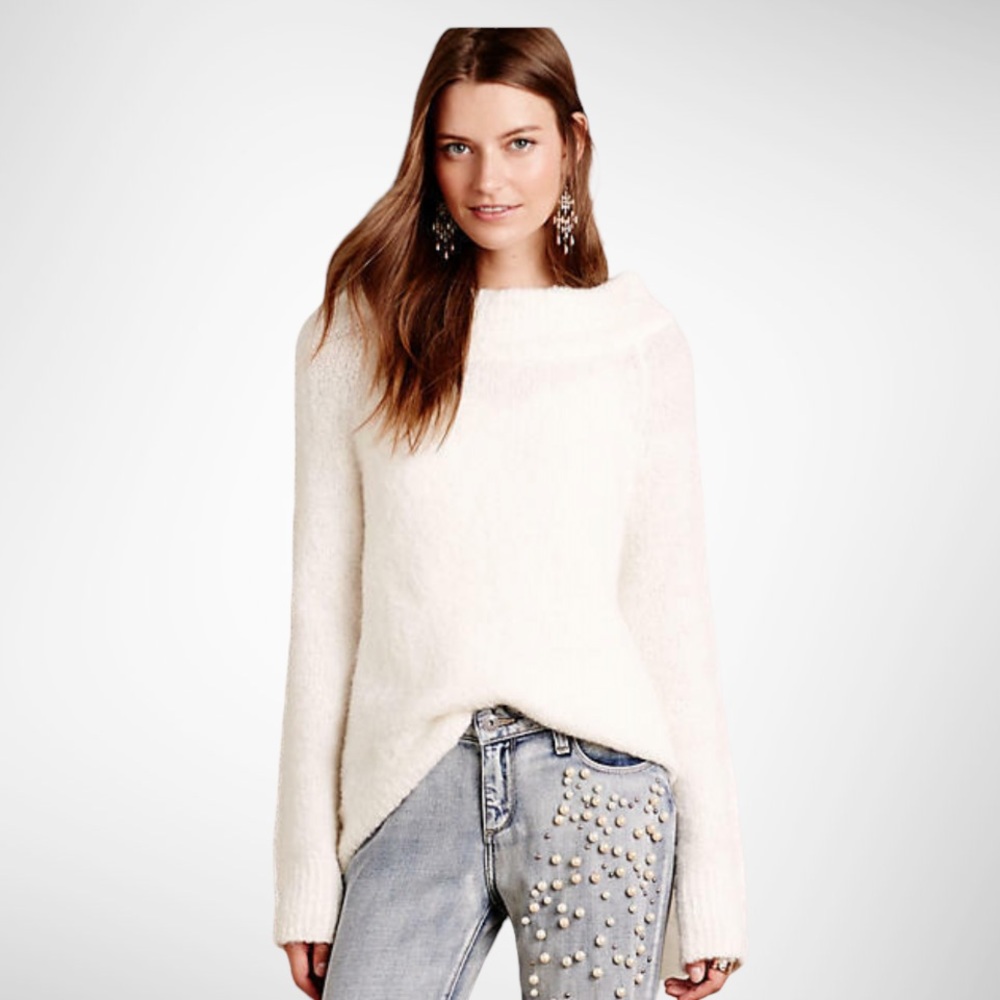 Anthropologie Moth Wool/Alpaca Knit Mock Neck Sweater